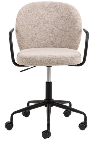 Fotel biurowy ergonomiczny Patricia Monza 60 beżowy bouclé obrotowy z podłokietnikami do biura