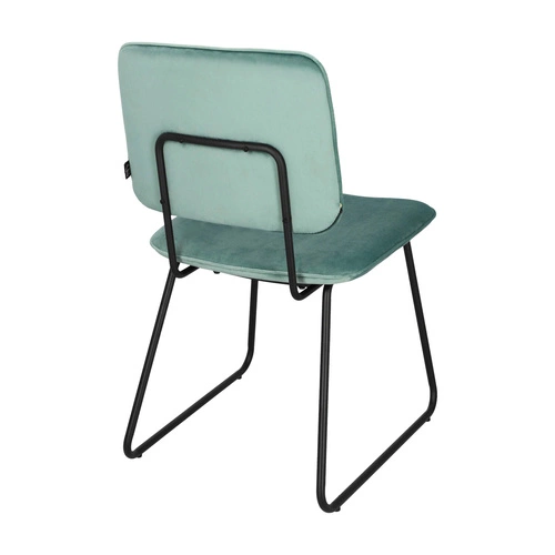 Krzesło tapicerowane Adele Intesi welurowe na płozach szare nowoczesne do jadalni i salonu