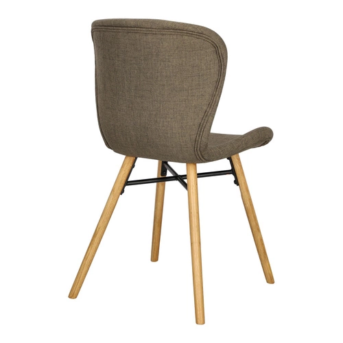 Krzesło tapicerowane Batilda Actona do jadalni i salonu dębowe khaki w stylu boho