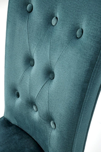 Krzesło tapicerowane Xsavier do jadalni zielone welurowe z drewnianymi nogami Intesi