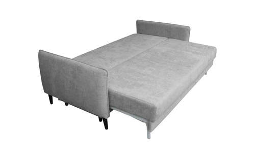 Sofa rozkładana Lika 3 osobowa z funkcją spania i pojemnikiem beżowa velvet do salonu