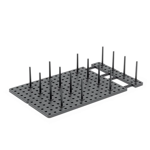 Ociekacz do naczyń do szuflady Umbra Peggy czarny nowoczesny z regulacją długości