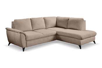 Narożnik z funkcją spania Nevada prawy beżowy nowoczesny do salonu z pojemnikiem