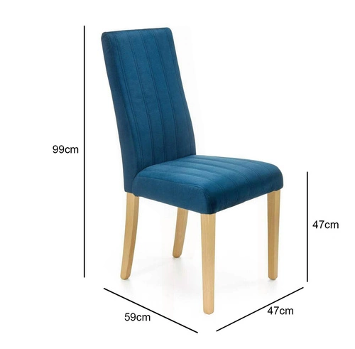 Krzesło tapicerowane Arizona granatowe do jadalni i salonu nowoczesne drewniane Intesi
