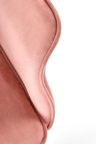 Fotel biurowy ergonomiczny Tulipe różowy welurowy obrotowy z podłokietnikami do biura