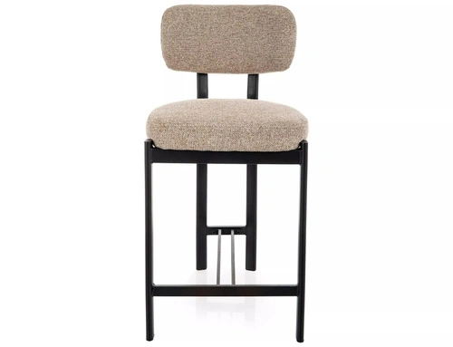 Hoker Montico beżowy tapicerowany z oparciem do wyspy kuchennej