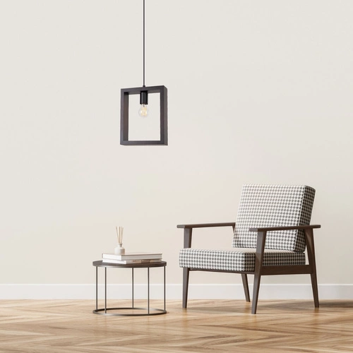 Lampa wisząca ARIES wenge drewniana regulowana do salonu i jadalni nowoczesna 24 cm