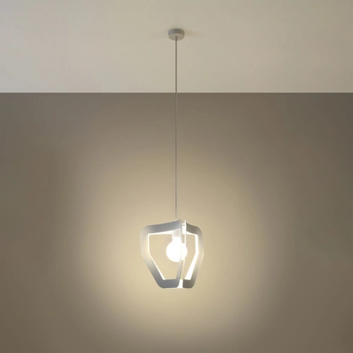 Lampa wisząca Tres biała nowoczesna metalowa do salonu, kuchni lub nad wyspę 33 cm