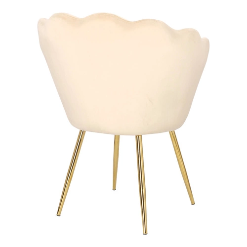 Krzesło tapicerowane welurowe Florencja Intesi beżowe glamour z podłokietnikami do jadalni