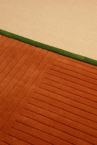 Dywan nowoczesny wełniany Decor Rhythm Tangerine 140x200 do salonu i sypialni łatwy w czyszczeniu