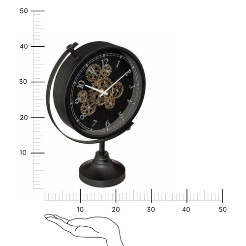 Zegar stojący Mely 40 cm czarny cichy mechanizm loftowy zegar do salonu lub biura Atmosphera