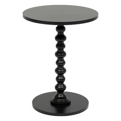 Stolik kawowy okrągły Alix czarny 38 cm drewniany retro do salonu i sypialni Atmosphera