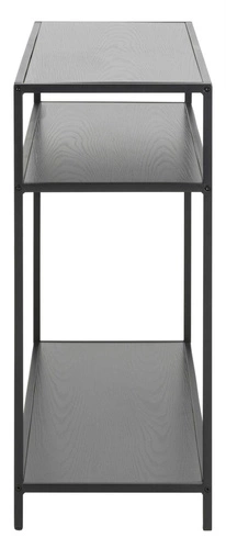 Konsola Seaford nowoczesna czarna z trzema półkami do przedpokoju lub salonu 100 cm Actona