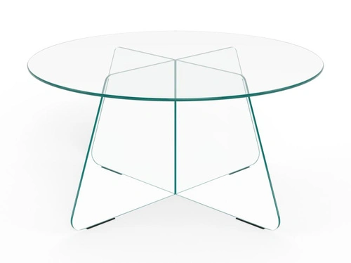 Stolik kawowy Samos 80 cm szklany okrągły nowoczesny do salonu