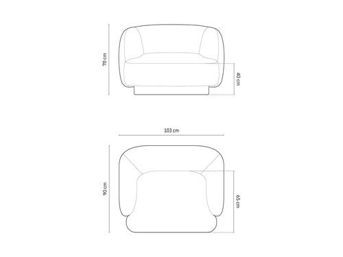 Fotel wypoczynkowy Miley Beige Chenille rozkładany do salonu beżowy tkanina skandynawski
