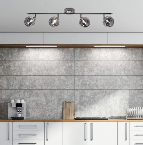 Nowoczesna lampa sufitowa Rodia 4-punktowa szklana satynowa do salonu i sypialni