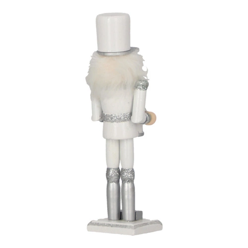 Dziadek do orzechów John 18 cm biały z bębenkiem