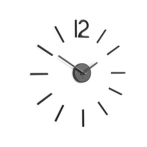 Umbra Blink nowoczesny czarny zegar ścienny metalowy Ø 51 cm do salonu lub biura