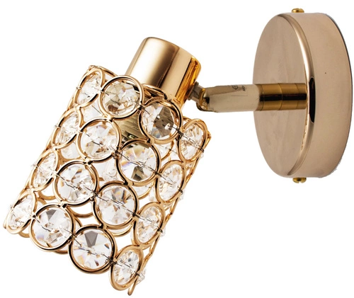 Kinkiet glamour York regulowany kryształowy różowe złoto do sypialni i salonu CANDELLUX