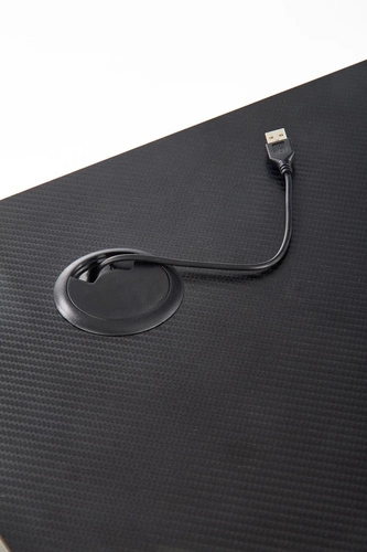 Biurko gamingowe Zap czarno-czerwone nowoczesne z oświetleniem LED do pokoju młodzieżowego