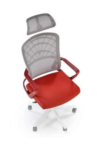 Fotel biurowy ergonomiczny Belm cynamonowy z zagłówkiem i mechanizmem TILT do biurka