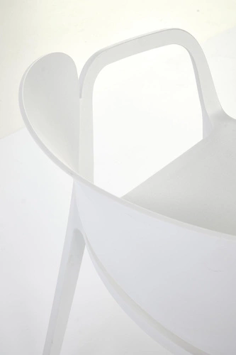 Krzesło Nadine białe do jadalni i ogrodu z tworzywa, nowoczesne, sztaplowane, z podłokietnikami