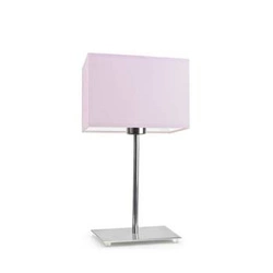 Lampka nocna do sypialni AMALFI nowoczesna z abażurem jasny różowy na chromowanym stelażu