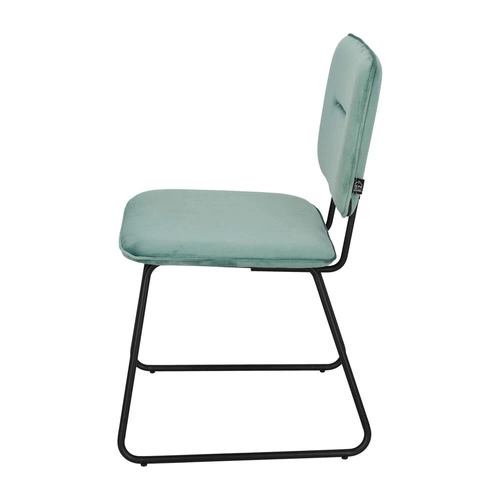 Krzesło tapicerowane Adele Intesi welurowe na płozach szare nowoczesne do jadalni i salonu