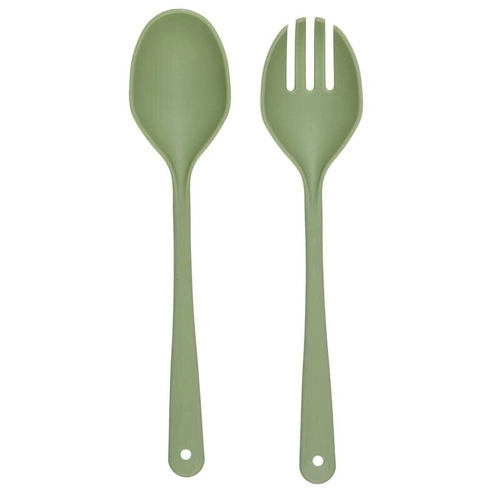 Lunchbox na sałatkę Bain de Soleil Intesi z przegródkami i łyżkami, okrągły, zielony, do pracy