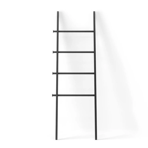 Wieszak drabina Leana Umbra czarny nowoczesny stojący do przedpokoju i łazienki