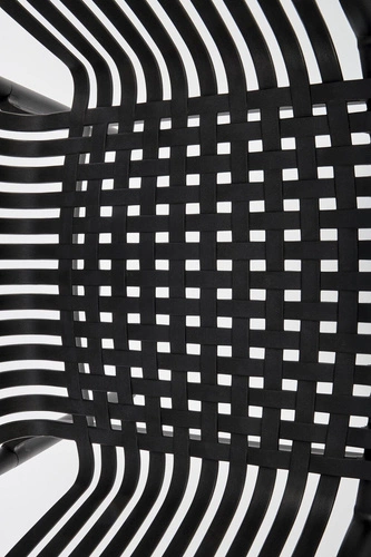 Krzesło ogrodowe Nathan czarne Intesi z tworzywa sztucznego, nowoczesne, łatwe czyszczenie, sztaplowane