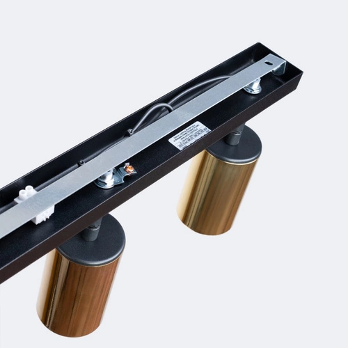 Nowoczesny plafon sufitowy WINX 3 czarny złoty stalowy do salonu i sypialni 45 cm