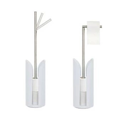 Kho stojak na papier toaletowy biały metalowy nowoczesny do łazienki na kilka rolek 5five