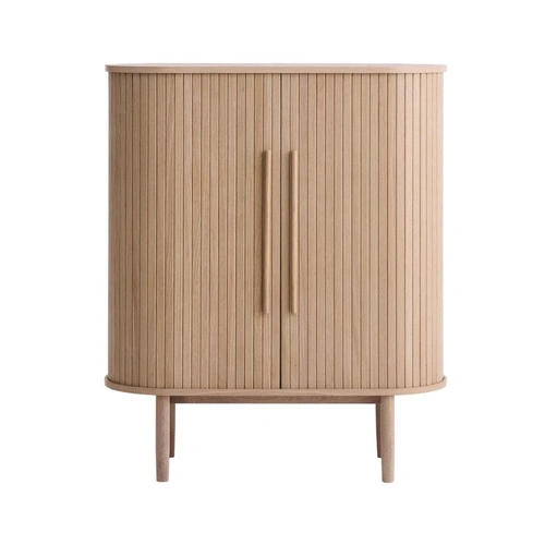 Komoda Meta wysoka 100 cm nowoczesna dębowa na nóżkach do salonu