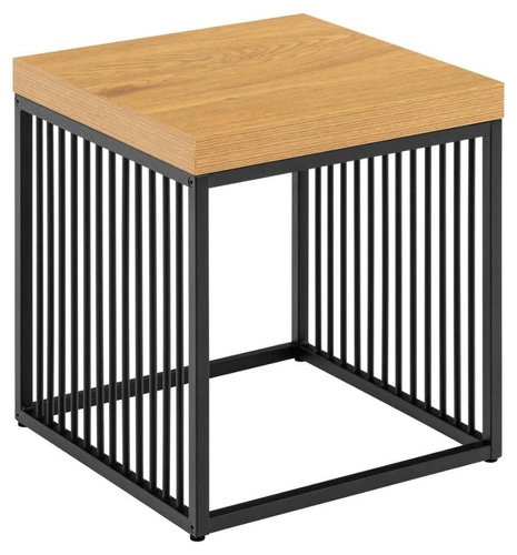 Stolik kawowy kwadratowy Strington 40x40 cm dąb czarny loftowy do salonu Actona