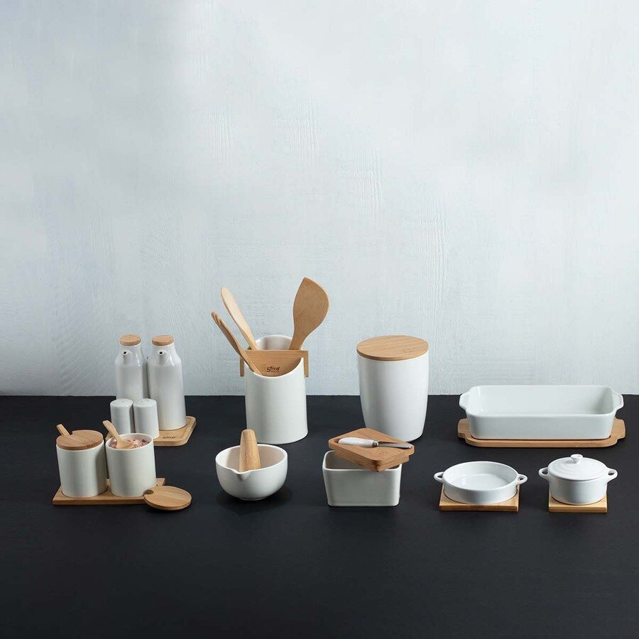 Słoik ceramiczny z bambusową pokrywką Seramik 0,85l
