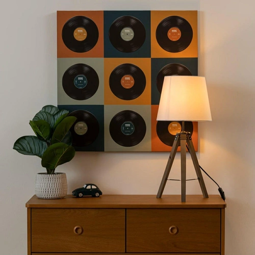 Lampa stojąca biała Runo Atmosphera nowoczesna drewniana do salonu i sypialni z abażurem