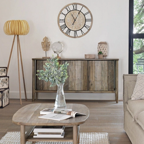 Komoda drewniana Banila 160 cm naturalna akacja rustykalna do salonu Atmosphera