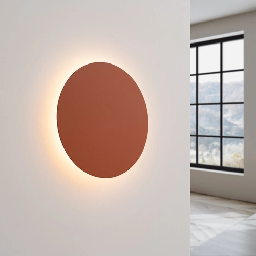 Kinkiet ścienny LED BORGEN czerwony nowoczesny stalowy do salonu i sypialni 30 cm