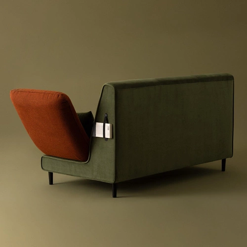 Leżanka szezlong Matali Atmosphera zielona welurowa do salonu i sypialni 3-osobowa