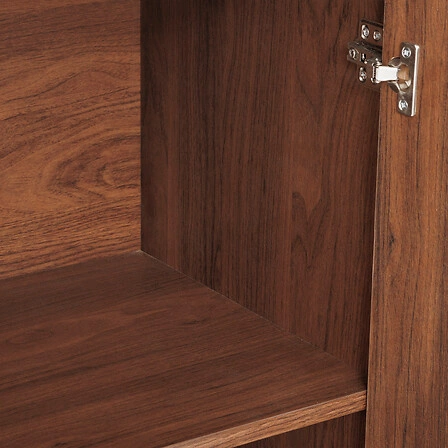 Komoda Wany Atmosphera brązowa japandi z frezowanymi frontami do salonu i sypialni 80 cm