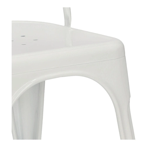 Krzesło metalowe Paris białe inspirowane Tolix do jadalni i kuchni nowoczesne D2.DESIGN