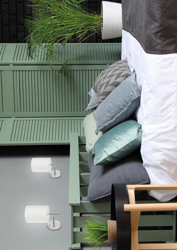 Kinkiet ścienny Yan chrom nowoczesny z abażurem do salonu i sypialni CANDELLUX LIGHTING