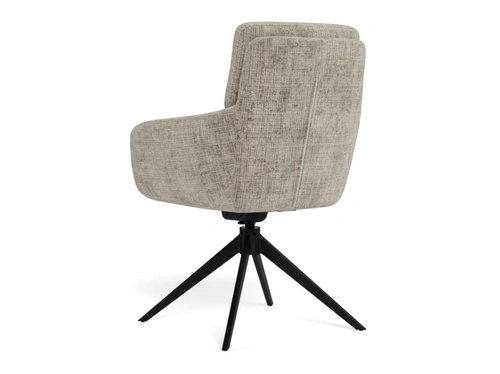 Actona Roger szare krzesło obrotowe tapicerowane do jadalni z podłokietnikami