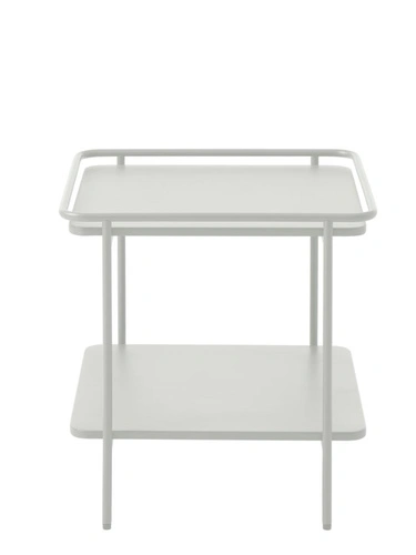 Stolik kawowy Yuba 45x45 cm kwadratowy metalowy nowoczesny szary
