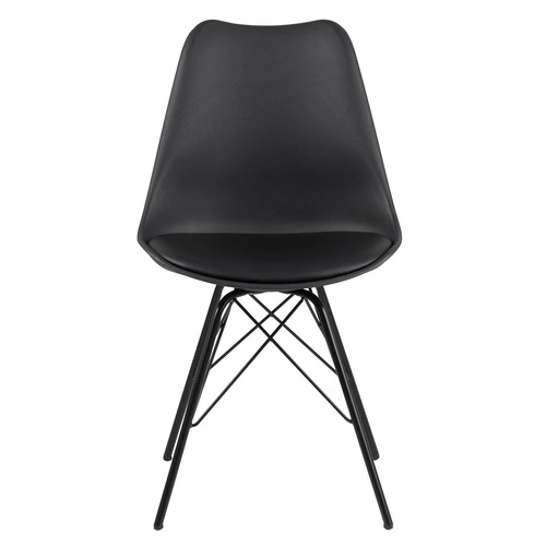 Krzesło do jadalni Eris PP Actona czarne nowoczesne z tworzywa i ekoskóry łatwe czyszczenie
