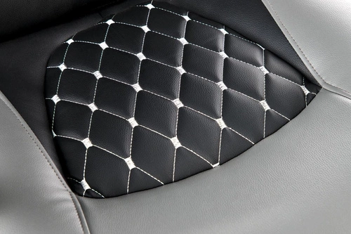 Fotel biurowy ergonomiczny obrotowy Nascar Intesi ekoskóra szary czarny do biurka