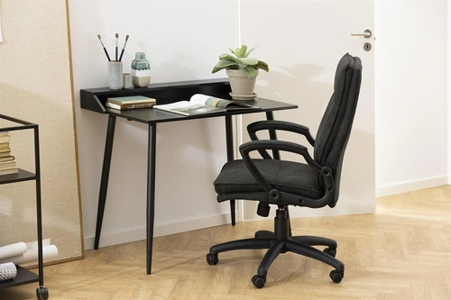 Fotel biurowy Brad Actona antracytowy nowoczesny obrotowy z podłokietnikami do biura