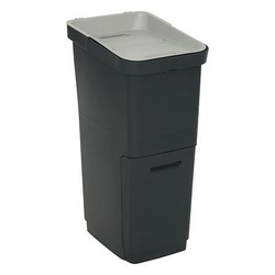 Kosz do segregacji śmieci 36L Slow czarny szary plastikowy do kuchni i biura 5five
