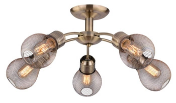 Lampa wisząca Gliva 5x60W E27 patyna (bez żarówek) a60 (mm)